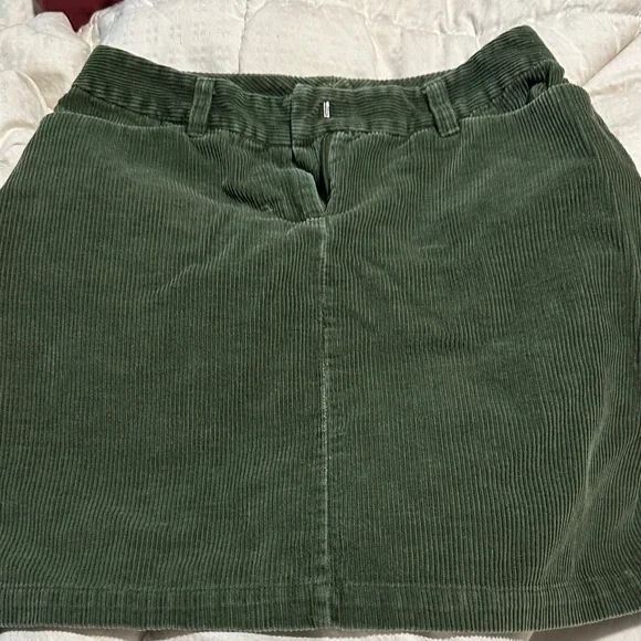 Tailor B. Moss Deep Green Corduroy Mini Skirt - Picture 1 of 8